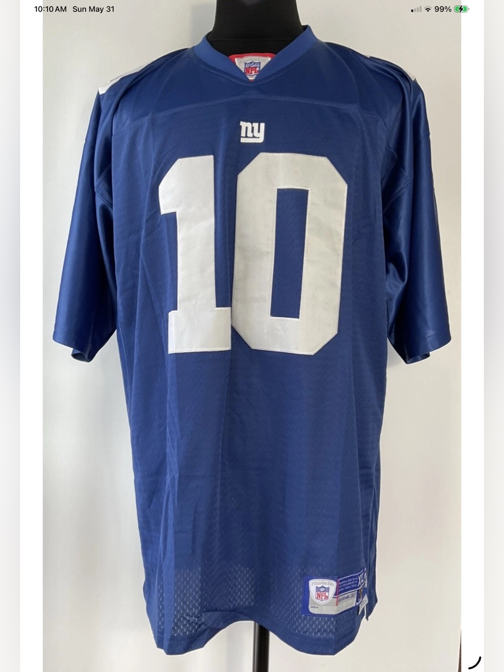 NFL New York Giants Navy and White #10 Football Jersey